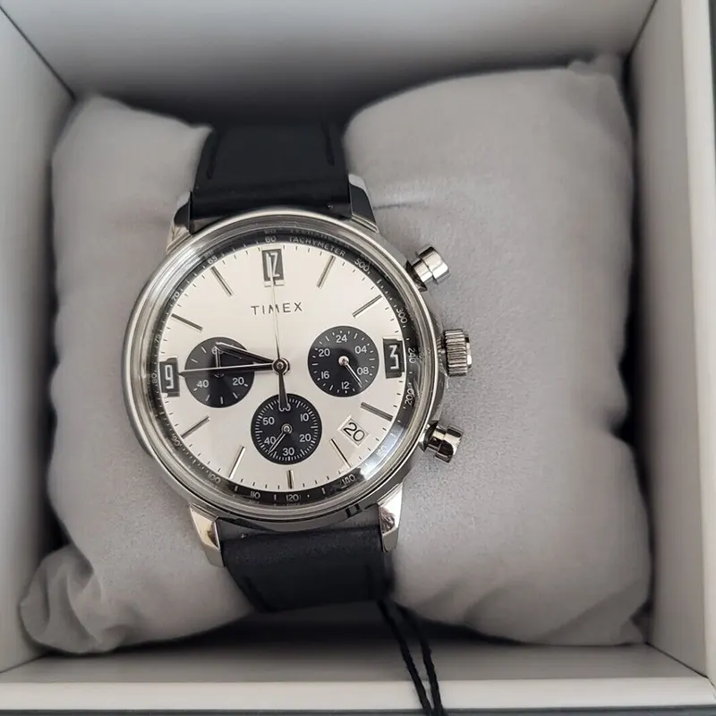 Timex Marlin® Chronograph Tachymeter Leather Men's Watch- TW2W10300